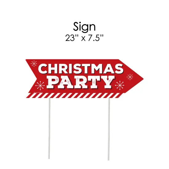 Big Dot of Happiness Christmas Party - Holiday Party Sign Arrow - Double Sided Directional Yard Signs - Set of 2 {7}