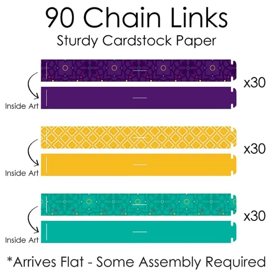 Big Dot of Happiness Happy Diwali - 90 Chain Links and 30 Paper Tassels Decoration Kit - Festival of Lights Party Paper Chains Garland - 21 feet {7}