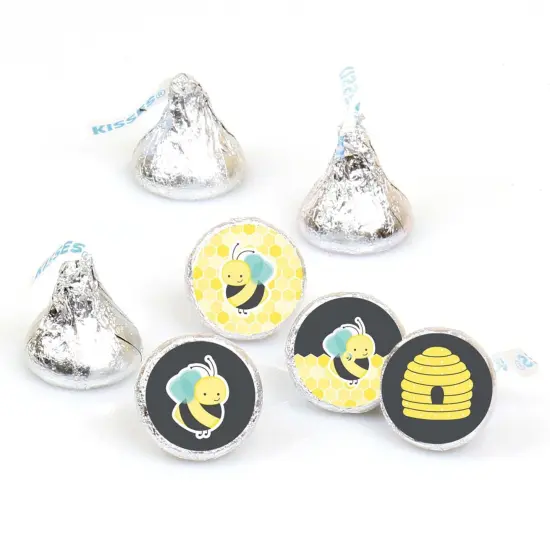 Big Dot of Happiness Honey Bee - Baby Shower or Birthday Party Round Candy Sticker Favors - Labels Fits Chocolate Candy (1 sheet of 108) {1}