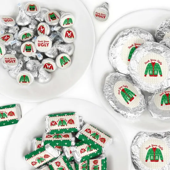 Big Dot of Happiness Ugly Sweater -Holiday and Christmas Party Candy Favor Sticker Kit - 304 Pieces {1}