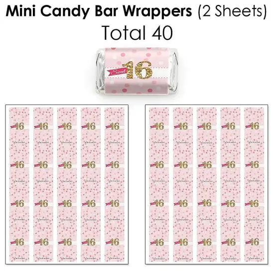 Big Dot of Happiness Sweet 16 - 16th Birthday Party Candy Favor Sticker Kit - 304 Pieces {4}