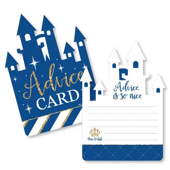 Big Dot of Happiness Royal Prince Charming - Castle Wish Card Baby Shower Activities - Shaped Advice Cards Game - Set of 20 {1}