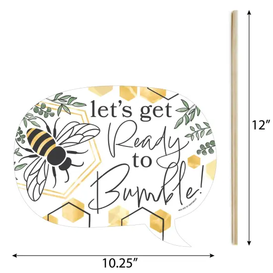 Big Dot of Happiness Funny Little Bumblebee - Bee Baby Shower or Birthday Party Photo Booth Props Kit - 10 Piece {6}