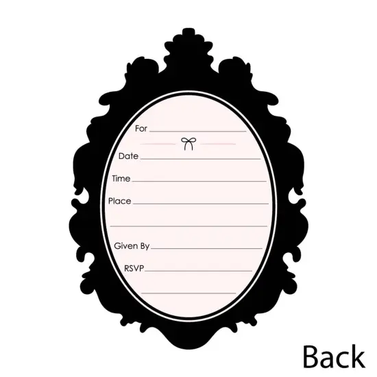 Big Dot of Happiness Paris, Ooh La La - Shaped Invites - Birthday Paris Themed Baby Shower or Birthday Party Invites Cards with Envelopes - Set of 12 {4}