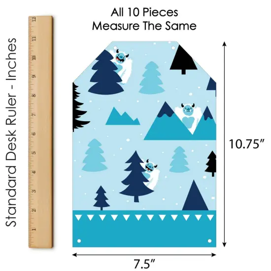 Big Dot of Happiness Yeti to Party - Hanging Vertical Paper Door Banners - Abominable Snowman Party Birthday Party Wall Decor Kit - Indoor Door Decor {7}
