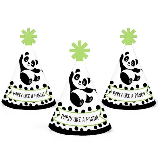 Big Dot of Happiness Party Like a Panda Bear - Mini Cone Baby Shower or Birthday Party Hats - Small Little Party Hats - Set of 8 {7}