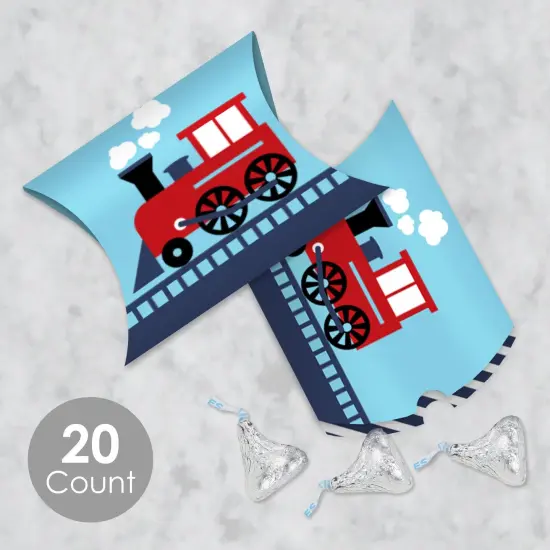 Big Dot of Happiness Railroad Party Crossing - Favor Gift Boxes - Steam Train Birthday Party or Baby Shower Petite Pillow Boxes - Set of 20 {3}