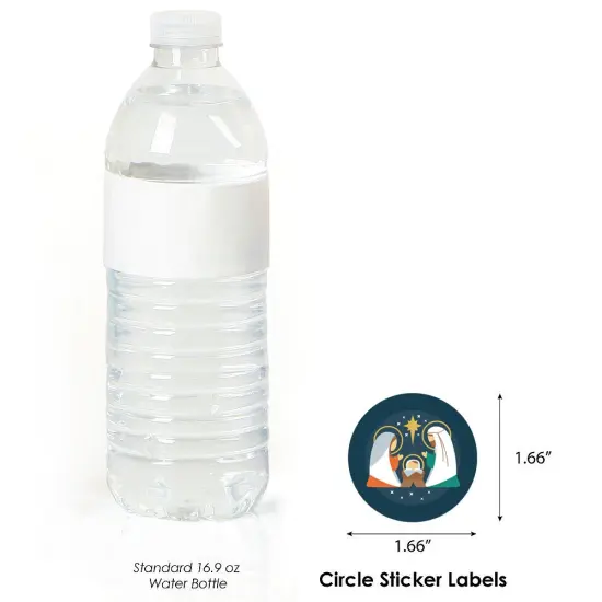 Big Dot of Happiness Holy Nativity - Manger Scene Religious Christmas Circle Sticker Labels - 24 Count {4}