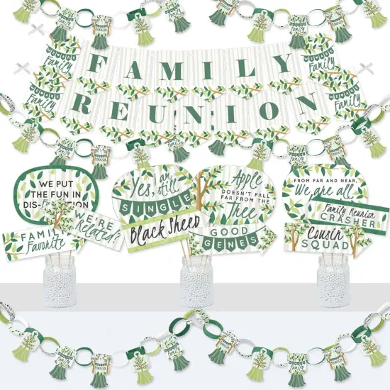 Big Dot of Happiness Family Tree Reunion - Banner and Photo Booth Decorations - Family Gathering Party Supplies Kit - Doterrific Bundle {1}