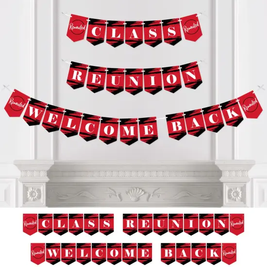 Big Dot of Happiness Reunited Red - School Class Reunion Party Bunting Banner - Party Decorations - Class Reunion Welcome Back {1}