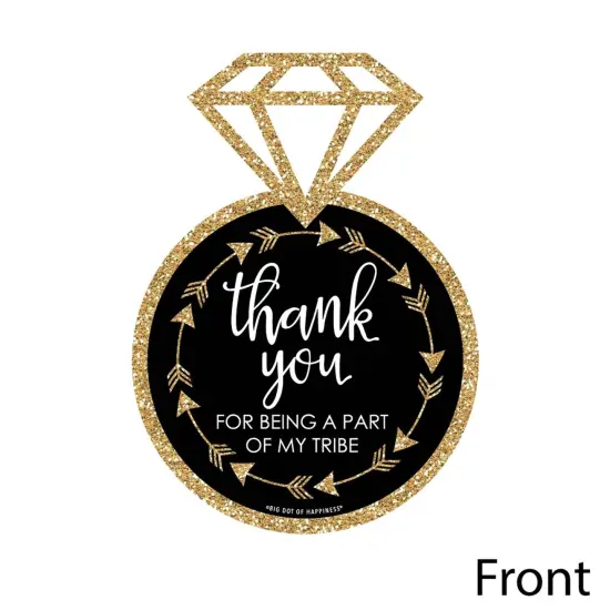 Big Dot of Happiness "Bride Tribe" - Shaped Thank You Cards - Bridal Shower or Bachelorette Party Thank You Note Cards with Envelopes - Set of 12 {4}