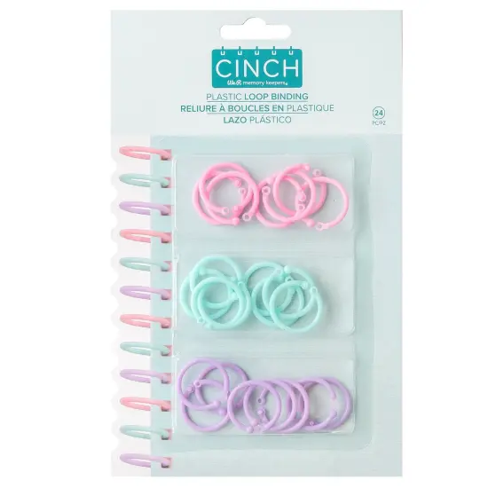 We R Cinch Plastic Loop Binding 24/Pkg-Pink, Lilac & Blue {1}