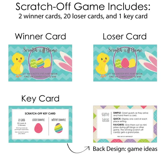 Big Dot of Happiness Hippity Hoppity - Easter Bunny Party Game Scratch Off Cards - 22 Count {6}