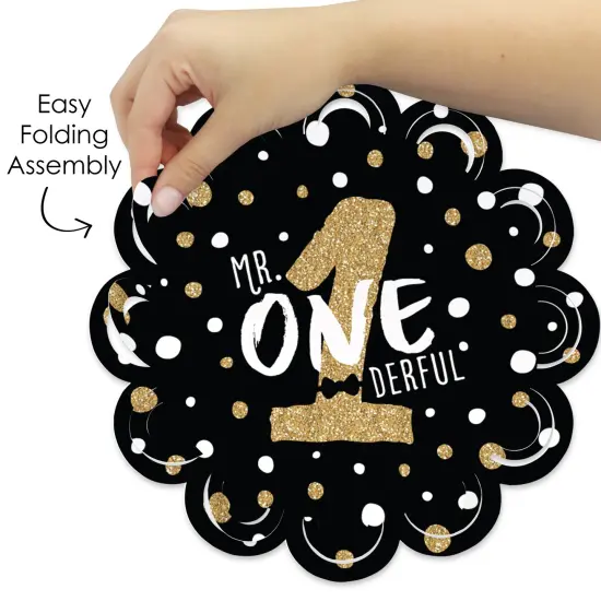 Big Dot of Happiness 1st Birthday Little Mr. Onederful - Boy First Birthday Party Round Table Decorations - Paper Chargers - Place Setting For 12 {6}