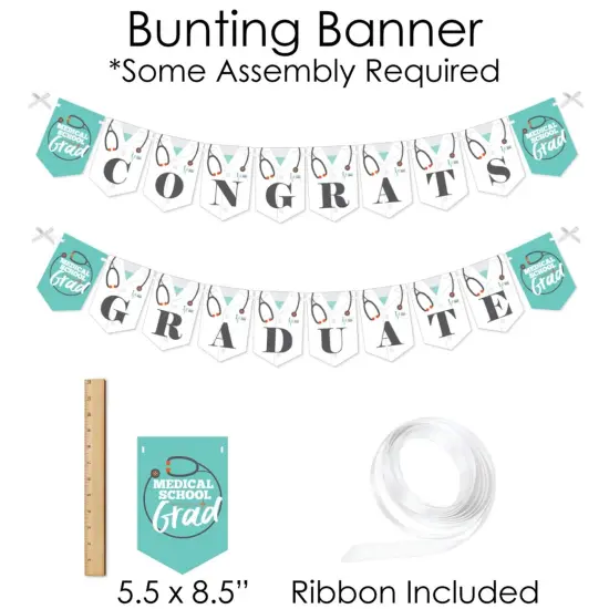Big Dot of Happiness Medical School Grad - Banner and Photo Booth Decorations - Doctor Graduation Party Supplies Kit - Doterrific Bundle {6}