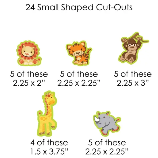 Big Dot of Happiness Funfari - Fun Safari Jungle - Baby Shower or Birthday Party DIY Decorations - Clothespin Garland Banner - 44 Pieces {7}