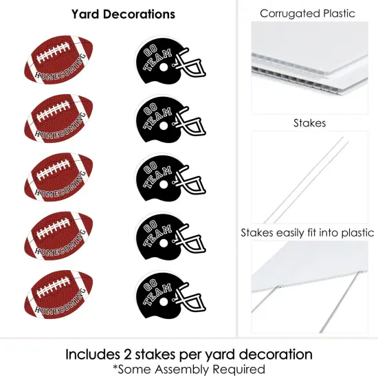 Big Dot of Happiness Homecoming - Helmet and Football Lawn Decorations - Outdoor Football Themed Yard Decorations - 10 Piece {7}