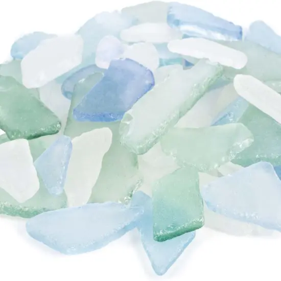 Sea Glass 11oz Light Blue Olive and White Tumbled Sea Glass Decor Bulk Seaglass Pieces for Beach Wedding Decor and Crafts {1}