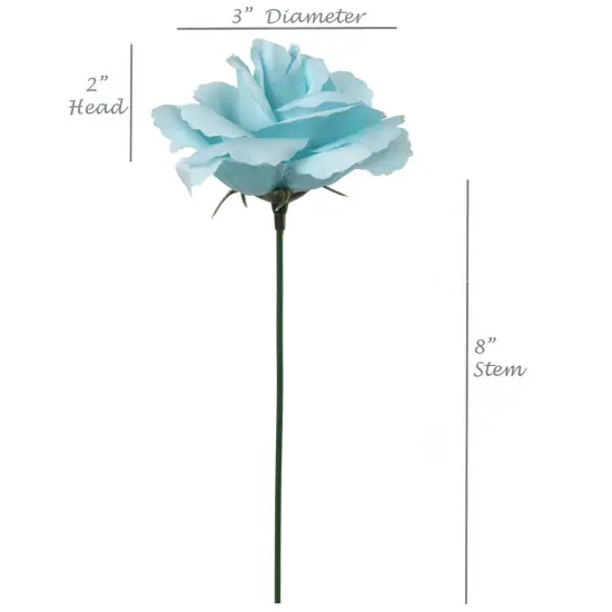100-Pack: Sky Blue Rose Picks, 8" Stems, 3" Wide by Floral Home&reg; {3}