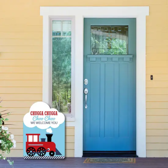 Big Dot of Happiness Railroad Party Crossing - Party Decorations - Steam Train Birthday Party or Baby Shower Welcome Yard Sign {6}