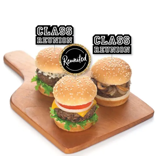 Big Dot of Happiness Reunited - Dessert Cupcake Toppers - School Class Reunion Party Clear Treat Picks - Set of 24 {4}