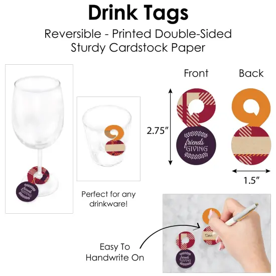 Big Dot of Happiness Friends Thanksgiving Feast - Friendsgiving Paper Charger and Table Decorations - Chargerific Kit - Place Setting for 8 {7}