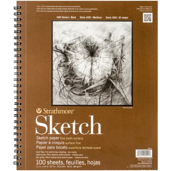Strathmore Sketch Spiral Paper Pad 11"X14"-100 Sheets {1}