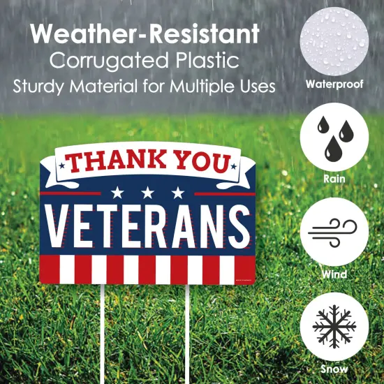 Big Dot of Happiness Thank You Veterans - Support Our Troops Yard Sign Lawn Decorations - Party Yardy Sign {6}