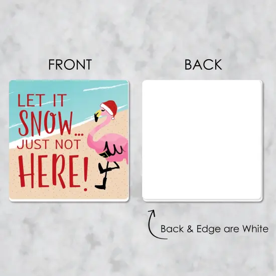 Big Dot of Happiness Flamingle Bells - Funny Tropical Christmas Party Decorations - Drink Coasters - Set of 6 {7}