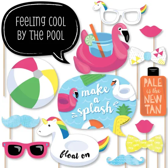 Big Dot of Happiness Make a Splash - Pool Party - Summer Swimming Party or Birthday Party Photo Booth Props Kit - 20 Count {1}