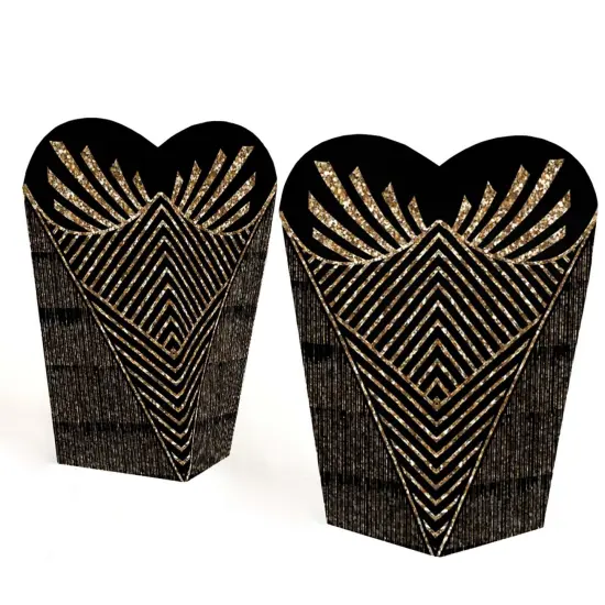Big Dot of Happiness Roaring 20's - 1920s Art Deco Jazz Party Favors - Gift Heart Shaped Favor Boxes for Women - Set of 12 {3}