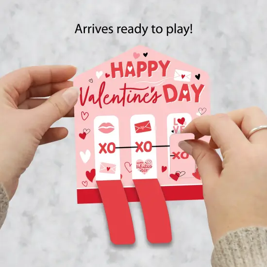 Big Dot of Happiness Happy Valentine&rsquo;s Day - Valentine Hearts Party Game Pickle Cards - Pull Tabs 3-in-a-Row - Set of 12 {3}
