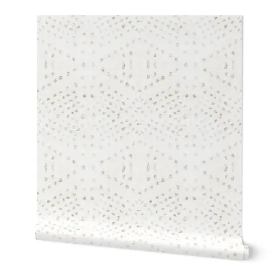 Peel & Stick Wallpaper 2FT Wide Boho Tribal Geo Neutral White Gray Tile Linen Look Urban Diamond Stripes Zig Zag Polka Dots Dotted Custom Removable Wallpaper by Spoonflower {7}