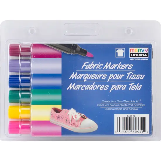 Uchida Fabric Markers Broad Tip 6/Pkg {2}