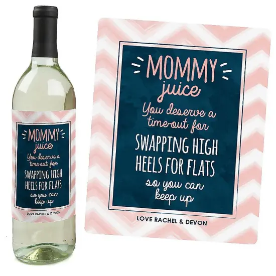 Big Dot of Happiness Mommy's Time-Out - Gift For Women - Wine Bottle Label Stickers - Set of 4 {3}