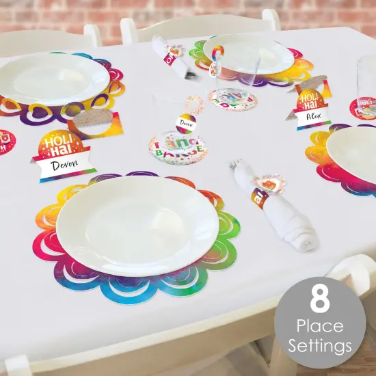 Big Dot of Happiness Holi Hai - Festival of Colors Party Paper Charger and Table Decorations - Chargerific Kit - Place Setting for 8 {3}