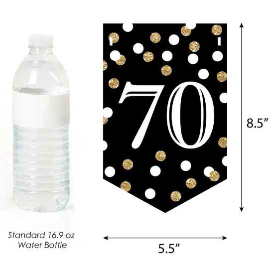 Big Dot of Happiness Adult 70th Birthday - Gold - Birthday Party Bunting Banner - Gold Party Decorations - Happy Birthday {3}