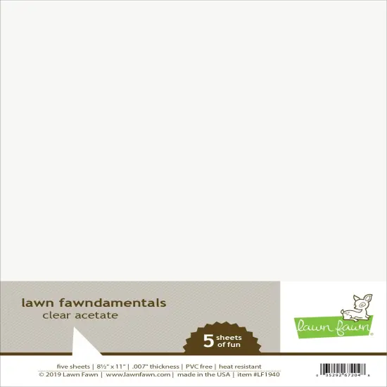 Lawn Fawndamentals Acetate 8.5"X11" 5/Pkg-Clear {1}