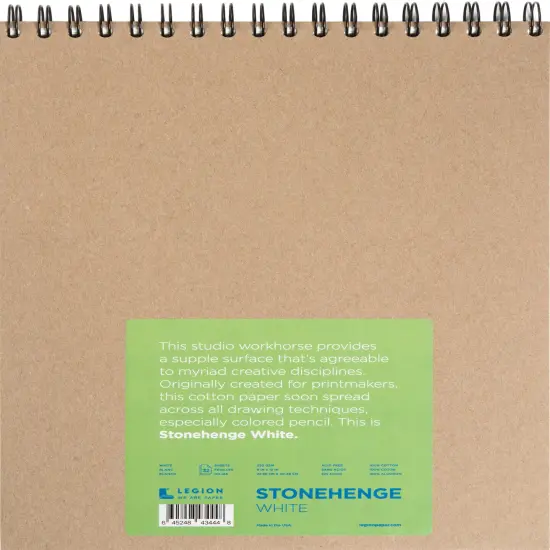 Stonehenge100% Cotton Spiral Paper Pad 9"X12" 32 Sheets/Pkg-White 250gsm {1}
