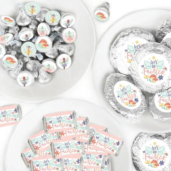 Big Dot of Happiness Let's Be Fairies - Mini Candy Wrappers & Candy Circle Stickers - Fairy Garden Birthday Party Candy Favor Sticker Kit - 304 Pieces {1}