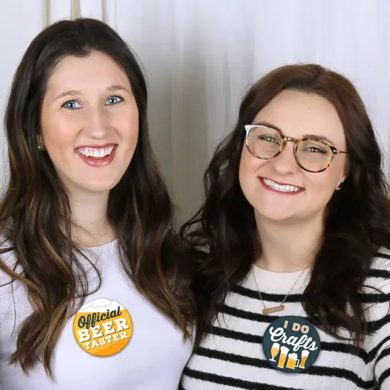 Big Dot of Happiness Cheers and Beers - 3 inch Beer Party Badge - Pinback Buttons - Set of 8 {6}