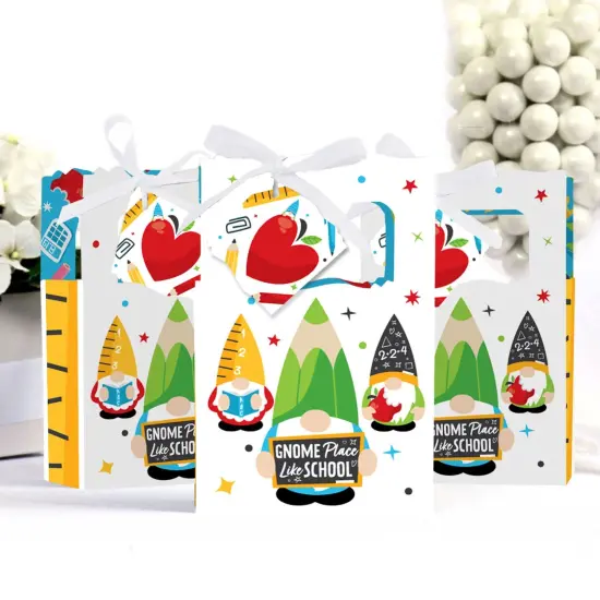 Big Dot of Happiness School Gnomes - Teacher and Classroom Decorations Favor Boxes - Set of 12 {4}