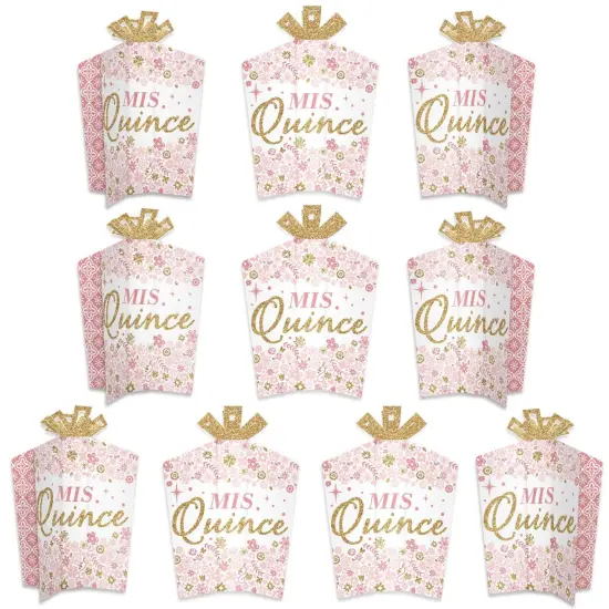 Big Dot of Happiness Mis Quince Anos - Table Decorations - Quinceanera Sweet 15 Birthday Party Fold and Flare Centerpieces - 10 Count {1}