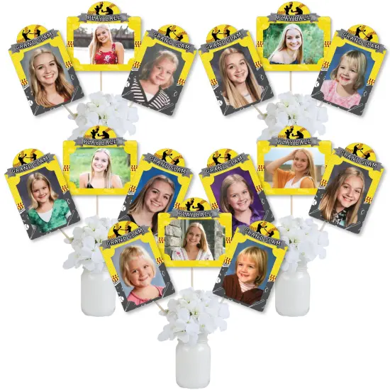 Big Dot of Happiness Grand Slam - Fastpitch Softball - Birthday Party or Baby Shower Picture Centerpiece Sticks - Photo Table Toppers - 15 Pieces {1}