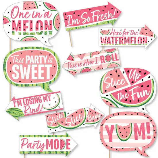 Big Dot of Happiness Funny Sweet Watermelon - Fruit Party Photo Booth Props Kit - 10 Piece {1}