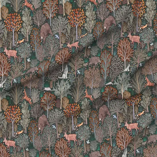 Various Fabrics by the Yard or Fat Quarter Woodland Rustic Autumn Thanksgiving Animals Leaves Pine Custom Printed Fabric by Spoonflower {6}