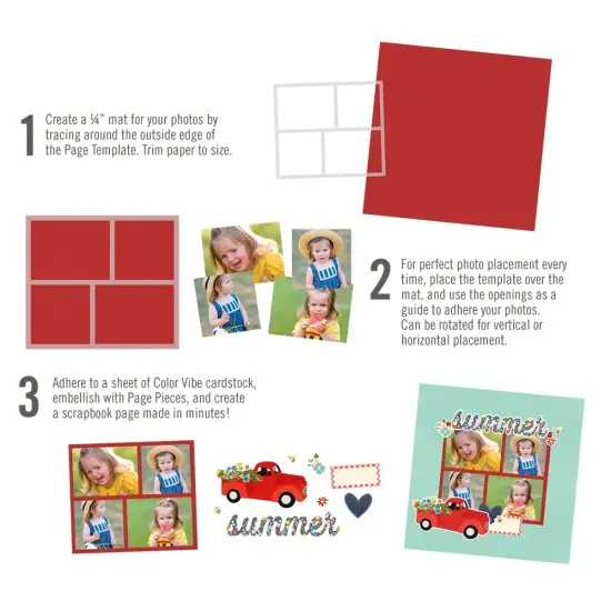 Simple Stories Simple Pages Page Template-(1) 2-3"X4" & 2-3"X3" {7}