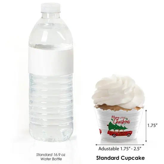 Big Dot of Happiness Merry Little Christmas Tree - Red Car Christmas Party Decorations - Party Cupcake Wrappers - Set of 12 {4}