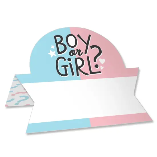 Big Dot of Happiness Baby Gender Reveal - Team Boy or Girl Party Tent Buffet Card - Table Setting Name Place Cards - Set of 24 {1}