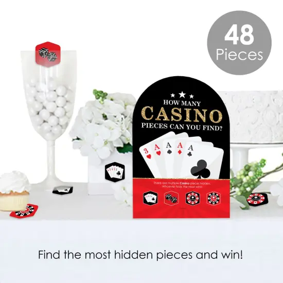 Big Dot of Happiness Las Vegas - Casino Party Scavenger Hunt - 1 Stand and 48 Game Pieces - Hide and Find Game {3}